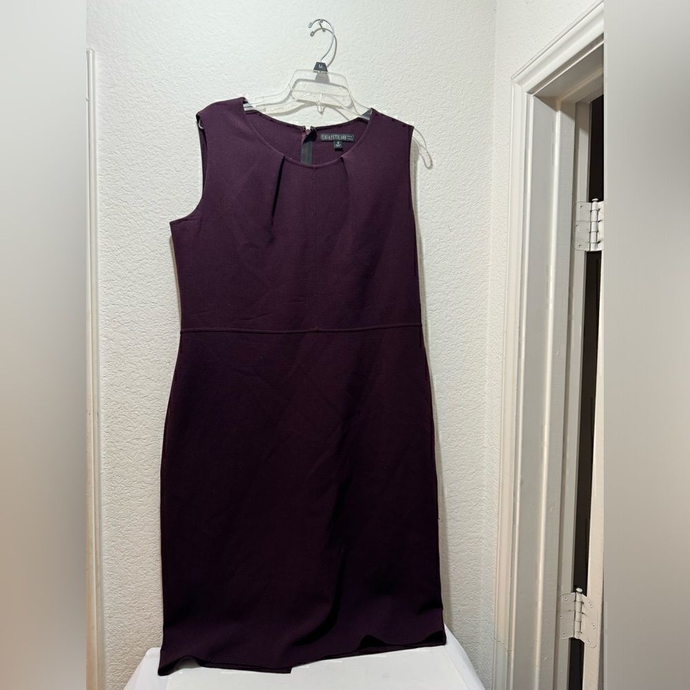LAFAYETTE 148 Burgundy Wool Dress Size 14